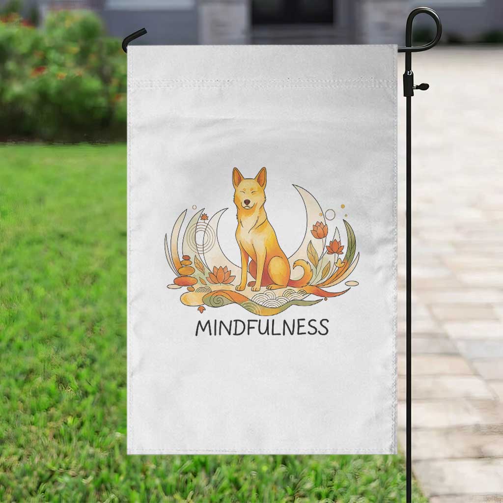 Mindful Aloka the Dog Mindfulness Garden Flag Zen Lotus Spiritual Calm