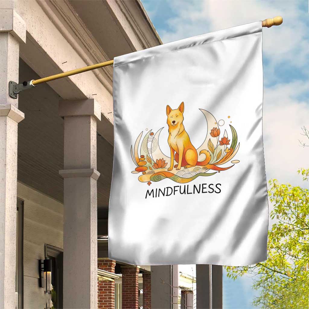 Mindful Aloka the Dog Mindfulness Garden Flag Zen Lotus Spiritual Calm