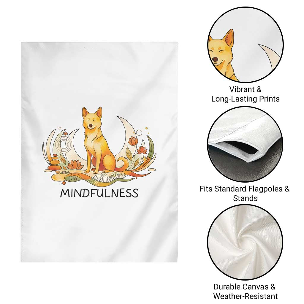 Mindful Aloka the Dog Mindfulness Garden Flag Zen Lotus Spiritual Calm