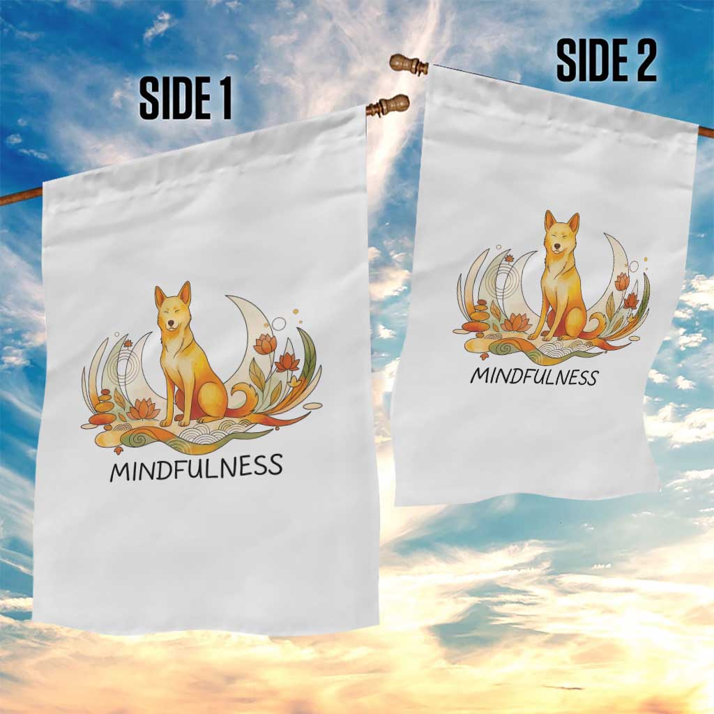 Mindful Aloka the Dog Mindfulness Garden Flag Zen Lotus Spiritual Calm