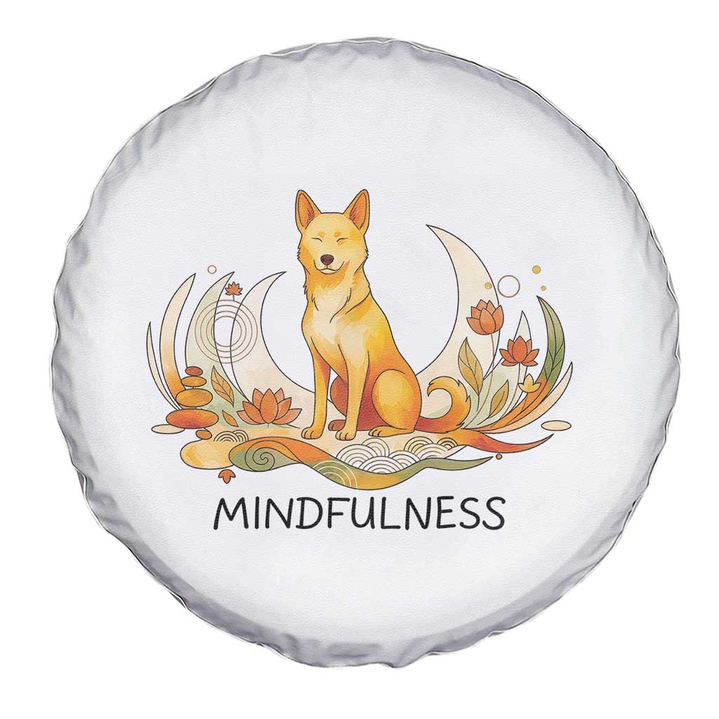 Mindful Aloka the Dog Mindfulness Spare Tire Cover Zen Lotus Spiritual Calm