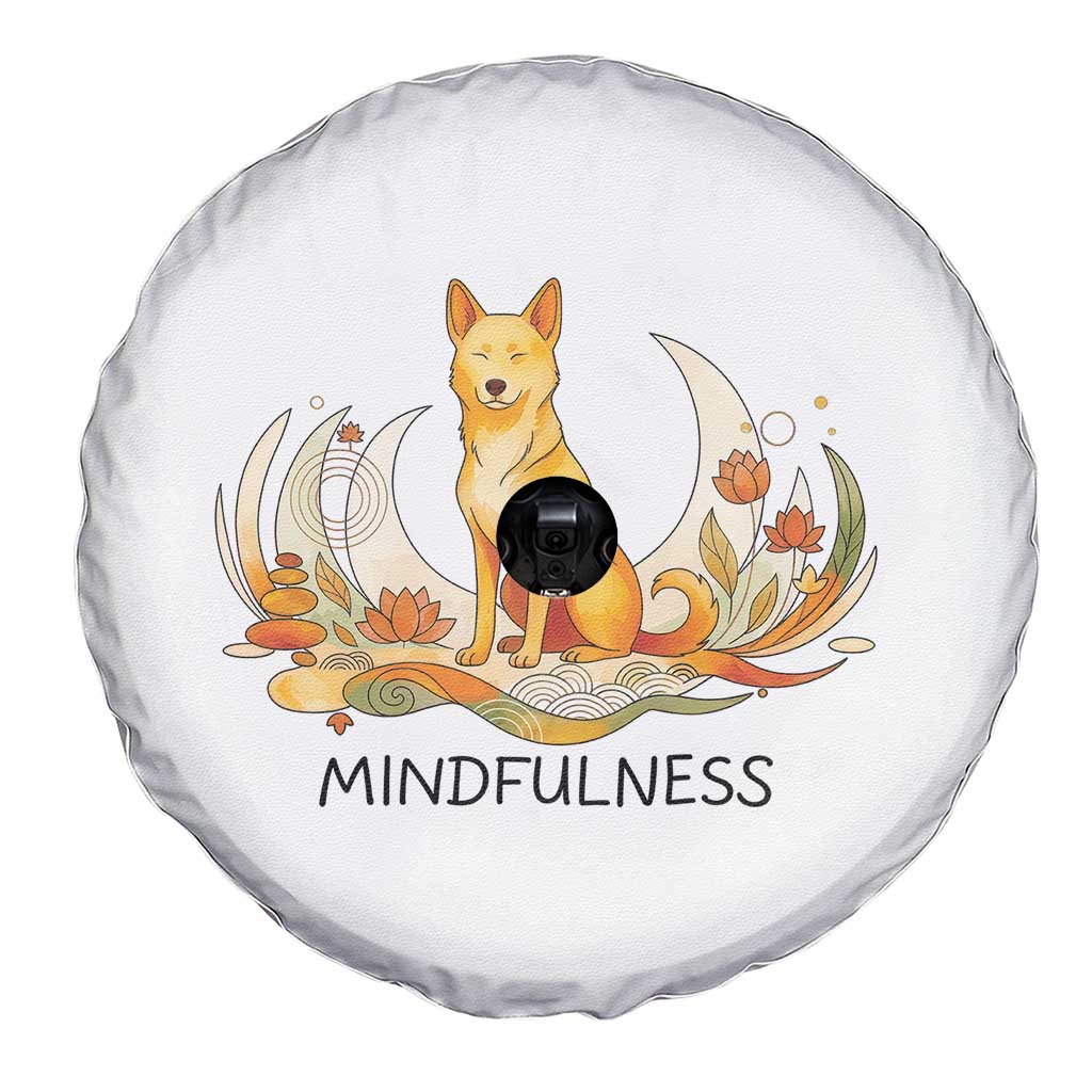 Mindful Aloka the Dog Mindfulness Spare Tire Cover Zen Lotus Spiritual Calm