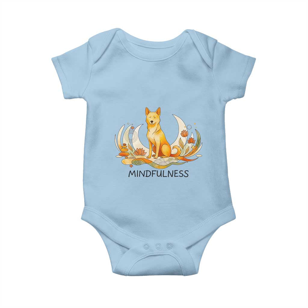 Mindful Aloka the Dog Mindfulness Baby Onesie Zen Lotus Spiritual Calm