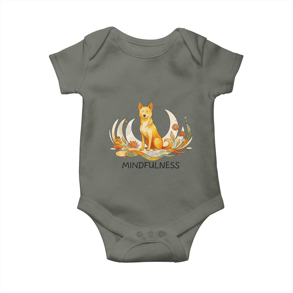 Mindful Aloka the Dog Mindfulness Baby Onesie Zen Lotus Spiritual Calm
