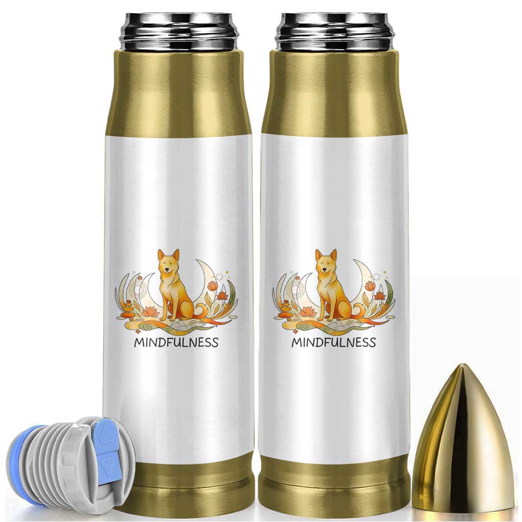 Mindful Aloka the Dog Mindfulness Bullet Tumbler Zen Lotus Spiritual Calm