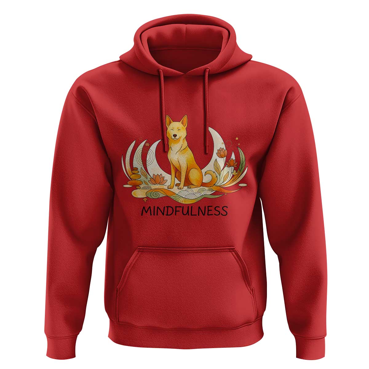 Mindful Aloka the Dog Mindfulness Hoodie Zen Lotus Spiritual Calm