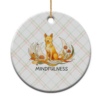 Mindful Aloka the Dog Mindfulness Ceramic Ornament Zen Lotus Spiritual Calm