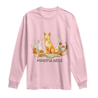 Mindful Aloka the Dog Mindfulness Long Sleeve Shirt Zen Lotus Spiritual Calm