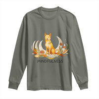 Mindful Aloka the Dog Mindfulness Long Sleeve Shirt Zen Lotus Spiritual Calm