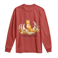 Mindful Aloka the Dog Mindfulness Long Sleeve Shirt Zen Lotus Spiritual Calm