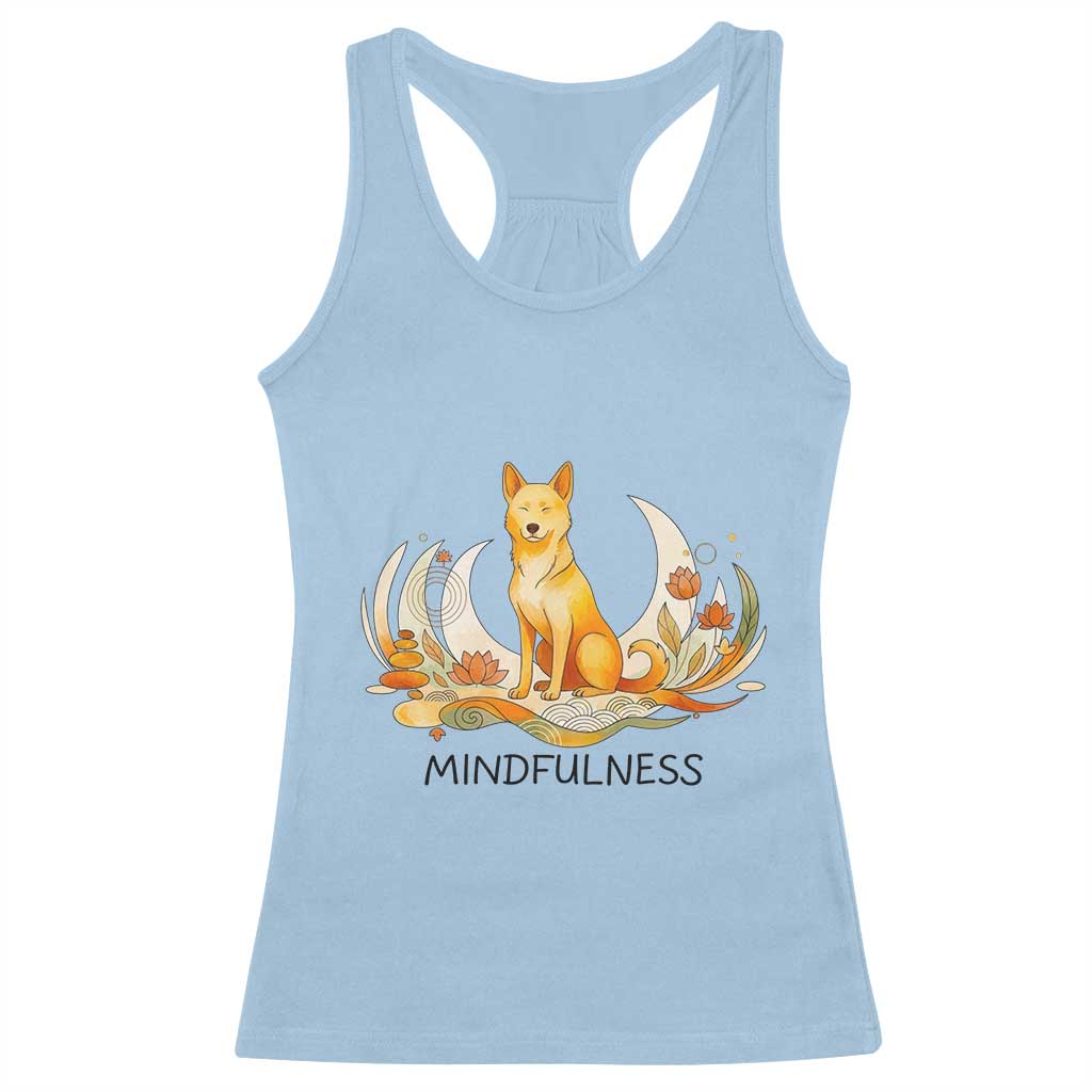 Mindful Aloka the Dog Mindfulness Racerback Tank Top Zen Lotus Spiritual Calm