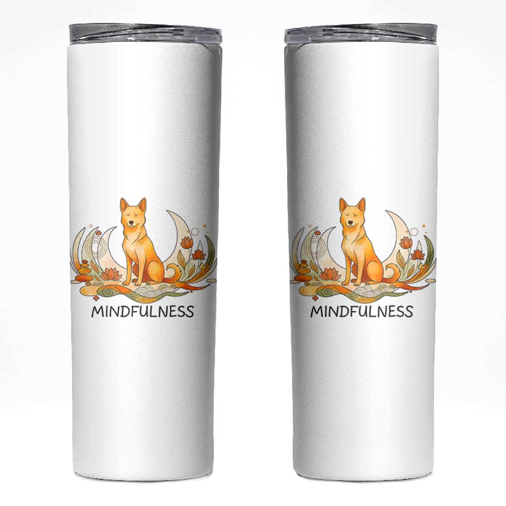 Mindful Aloka the Dog Mindfulness Skinny Tumbler Zen Lotus Spiritual Calm