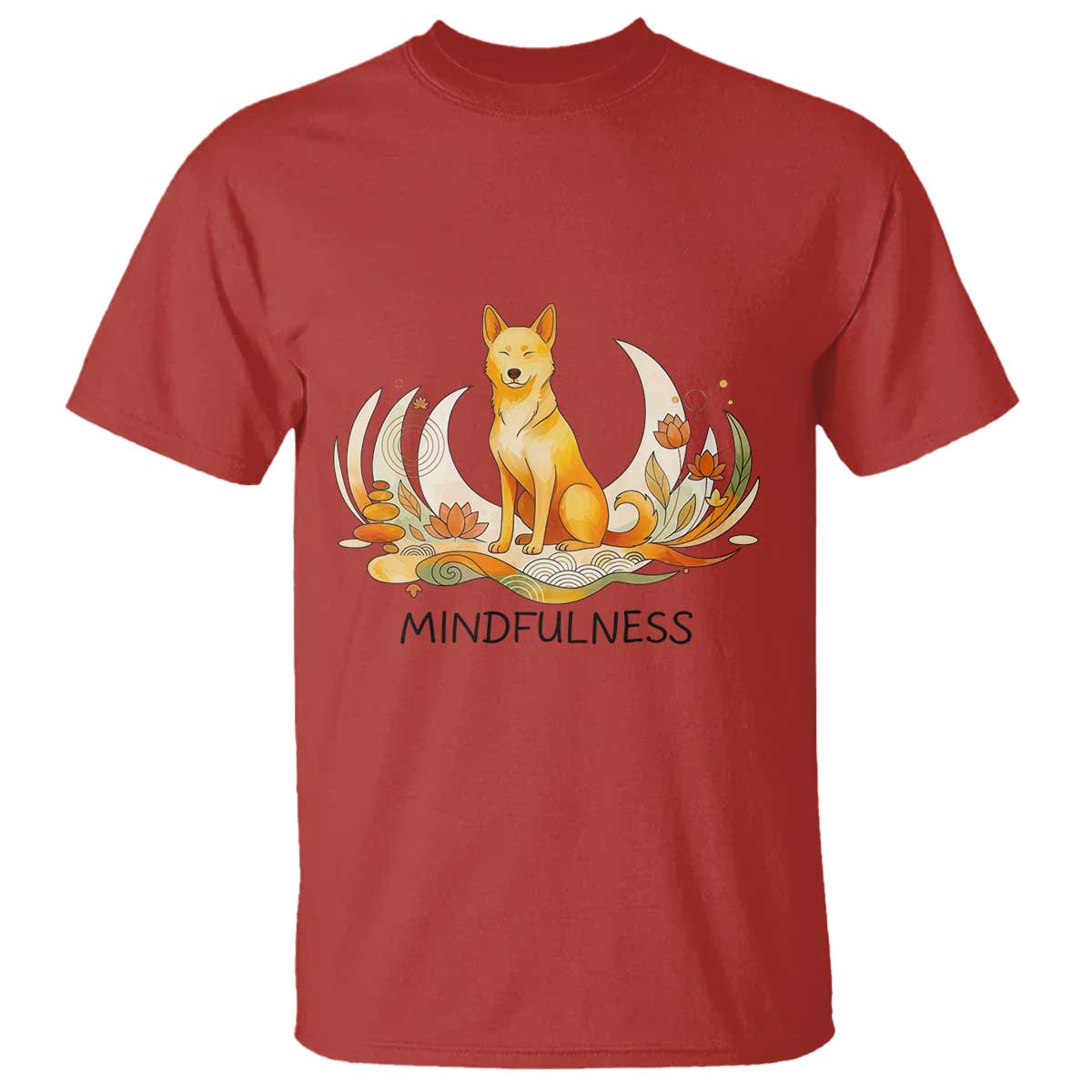 Mindful Aloka the Dog Mindfulness T Shirt Zen Lotus Spiritual Calm