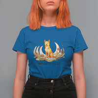 Mindful Aloka the Dog Mindfulness T Shirt For Women Zen Lotus Spiritual Calm