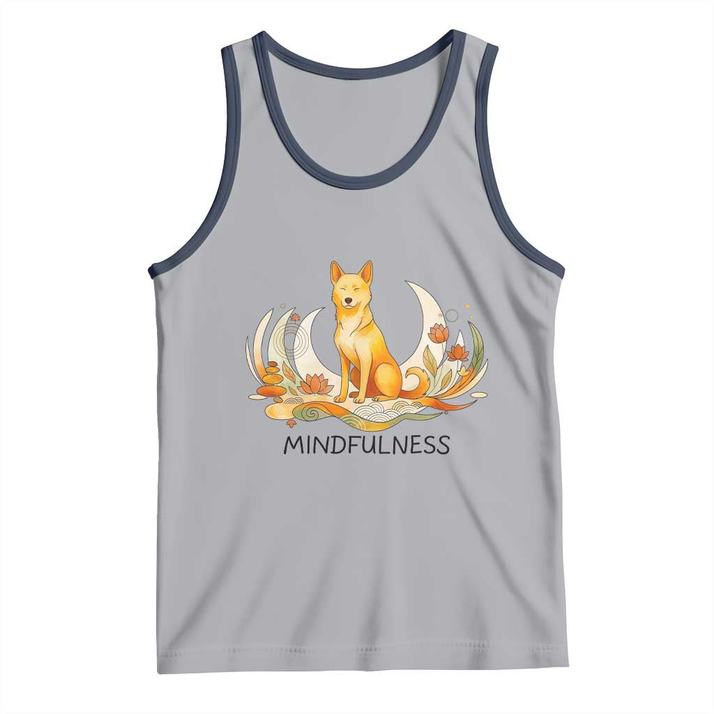 Mindful Aloka the Dog Mindfulness Tank Top Zen Lotus Spiritual Calm