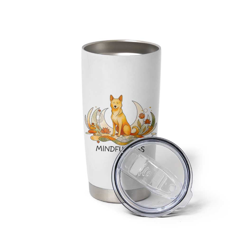 Mindful Aloka the Dog Mindfulness Tumbler Cup Zen Lotus Spiritual Calm
