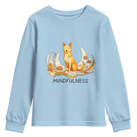 Mindful Aloka the Dog Mindfulness Youth Sweatshirt Zen Lotus Spiritual Calm