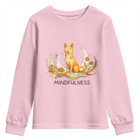 Mindful Aloka the Dog Mindfulness Youth Sweatshirt Zen Lotus Spiritual Calm