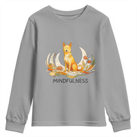 Mindful Aloka the Dog Mindfulness Youth Sweatshirt Zen Lotus Spiritual Calm