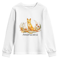 Mindful Aloka the Dog Mindfulness Youth Sweatshirt Zen Lotus Spiritual Calm