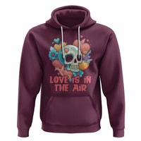 Floral Skull Hoodie Funny Love In The Air Floral Skull Anti Valentines Day - Wonder Print Shop