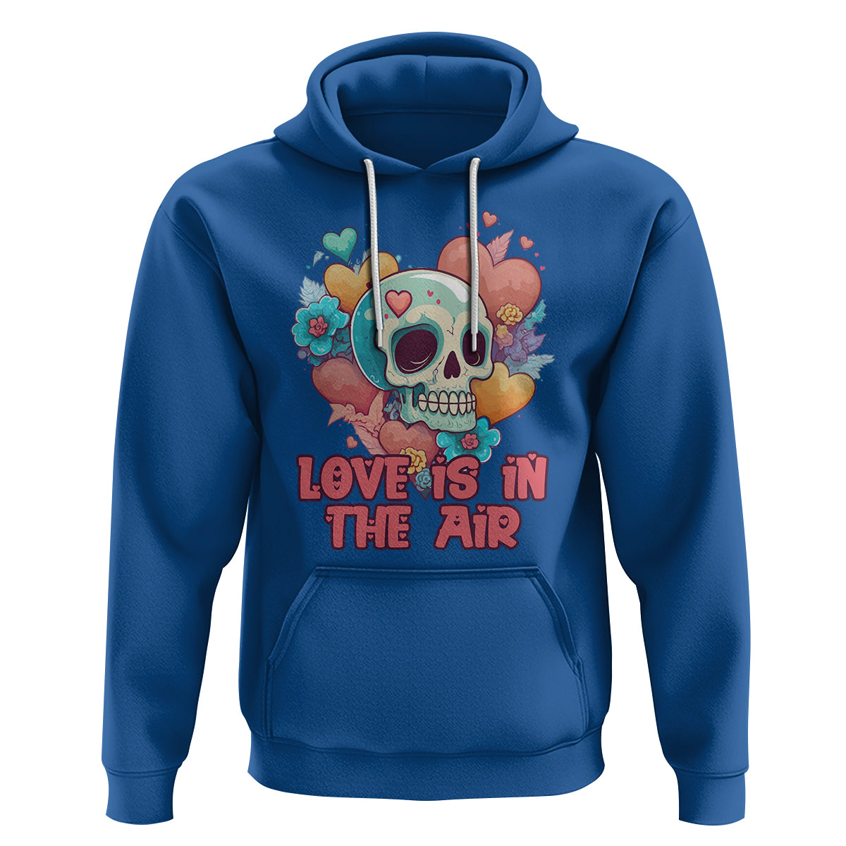 Floral Skull Hoodie Funny Love In The Air Floral Skull Anti Valentines Day - Wonder Print Shop