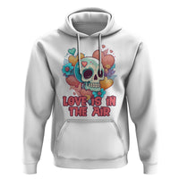 Floral Skull Hoodie Funny Love In The Air Floral Skull Anti Valentines Day - Wonder Print Shop