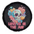 Floral Skull Spare Tire Cover Funny Love In The Air Floral Skull Anti Valentines Day