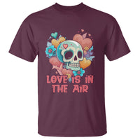 Floral Skull T Shirt Funny Love In The Air Floral Skull Anti Valentines Day - Wonder Print Shop