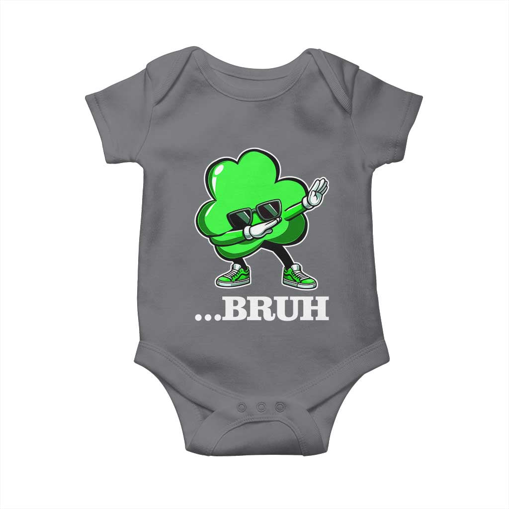 Funny Dabbing Shamrock Baby Onesie Bruh St. Patrick's Day