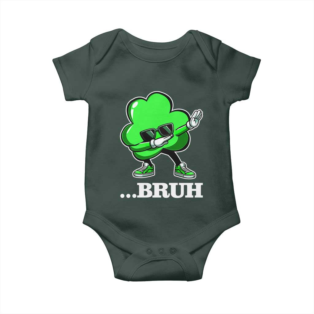 Funny Dabbing Shamrock Baby Onesie Bruh St. Patrick's Day