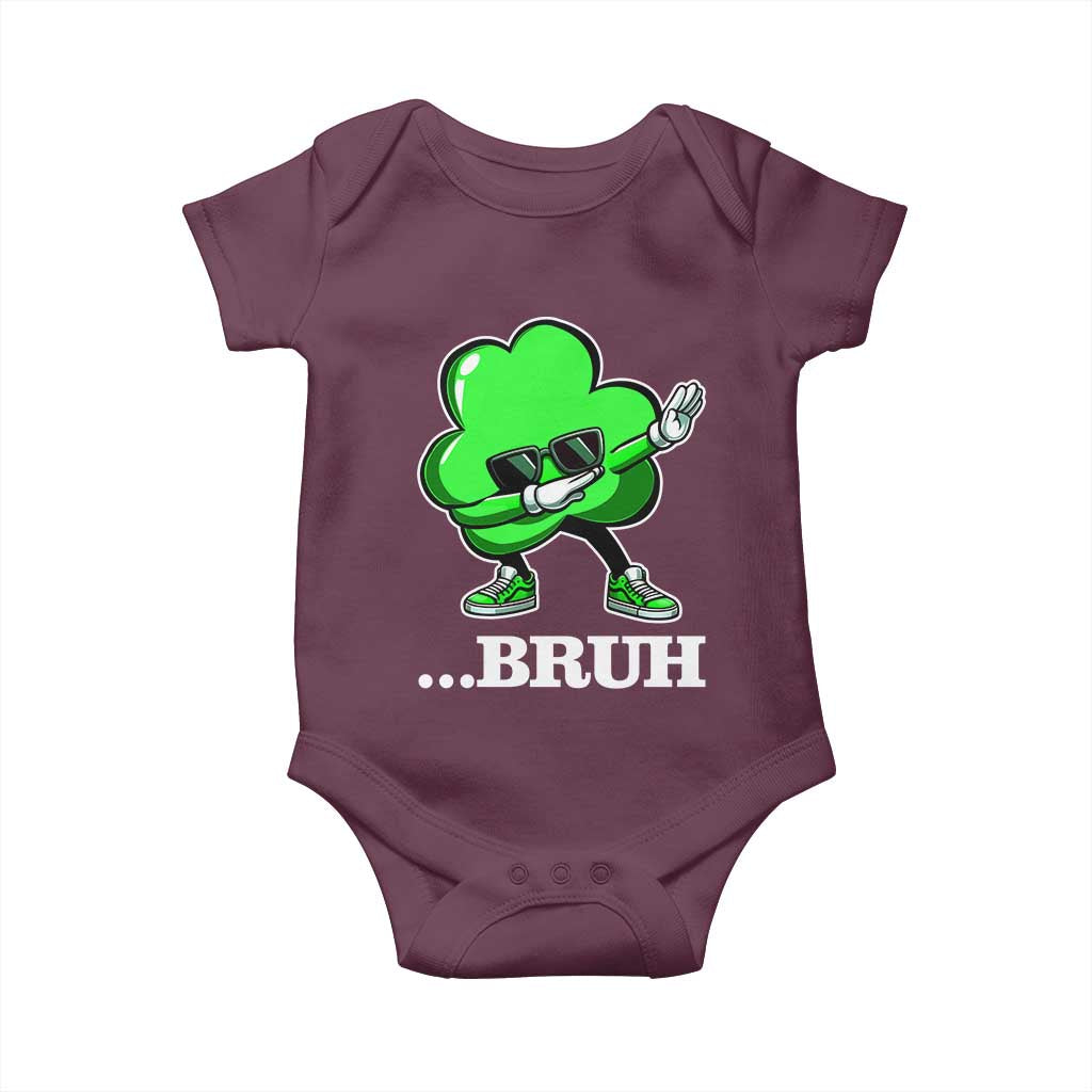 Funny Dabbing Shamrock Baby Onesie Bruh St. Patrick's Day