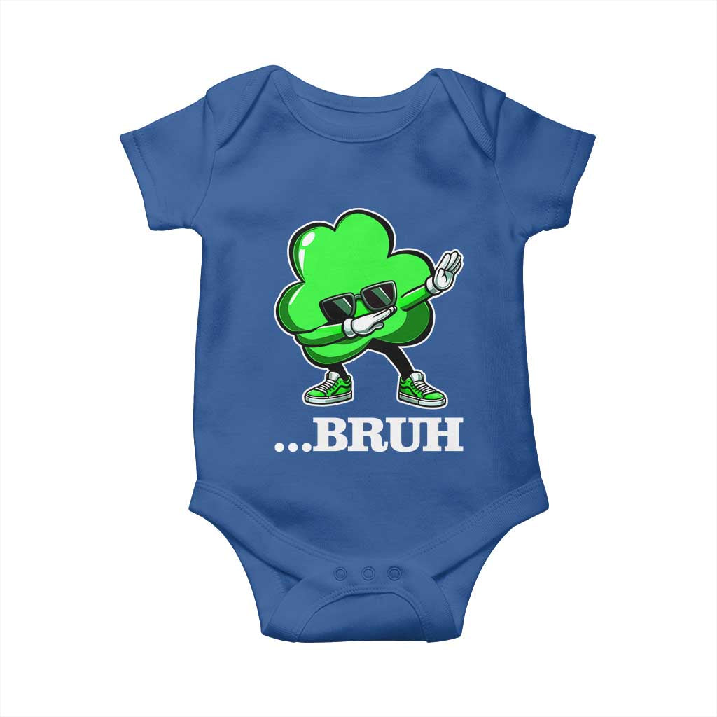 Funny Dabbing Shamrock Baby Onesie Bruh St. Patrick's Day