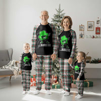 Funny Dabbing Shamrock Plaid Pajama Set Bruh St. Patrick's Day - Wonder Print Shop