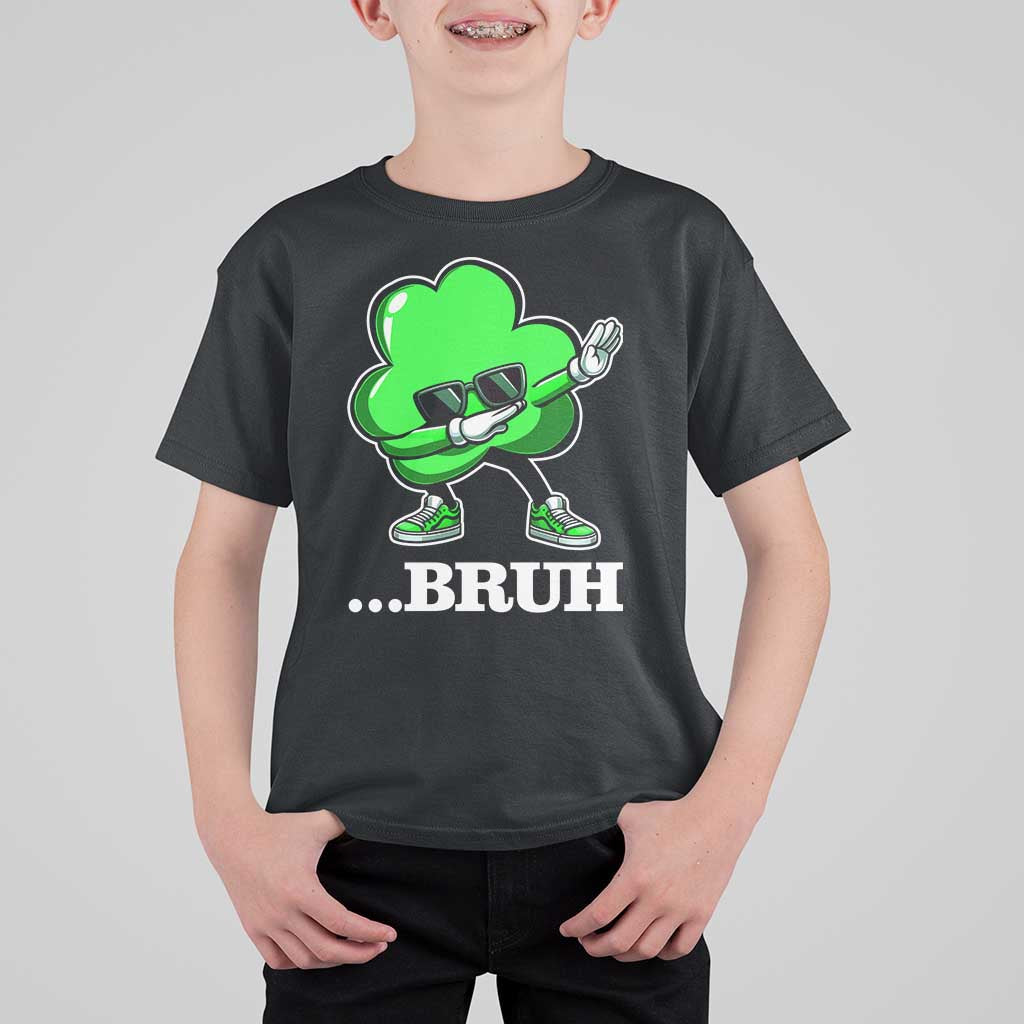 Funny Dabbing Shamrock T Shirt For Kid Bruh St. Patrick's Day