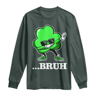 Funny Dabbing Shamrock Long Sleeve Shirt Bruh St. Patrick's Day