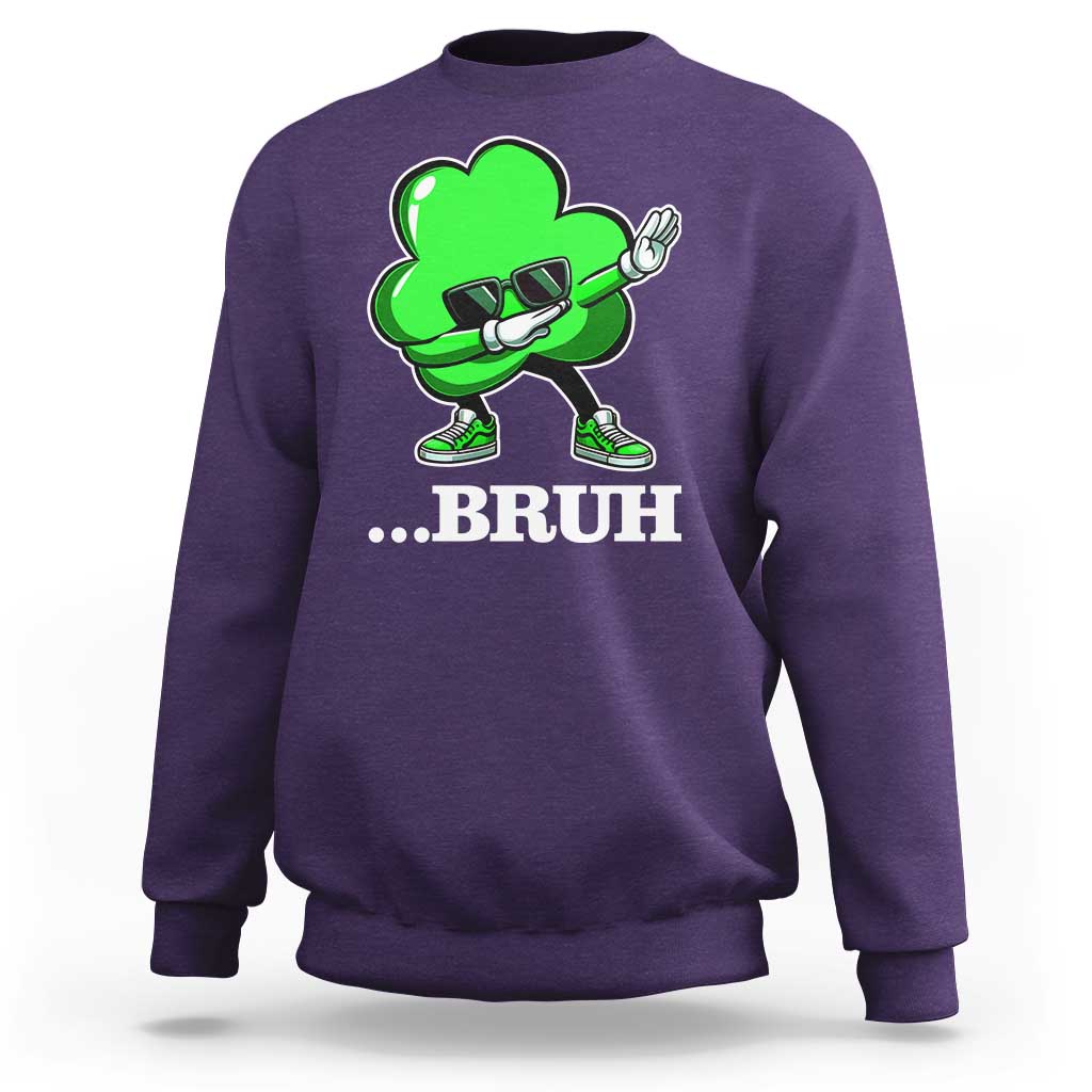 Funny Dabbing Shamrock Sweatshirt Bruh St. Patrick's Day