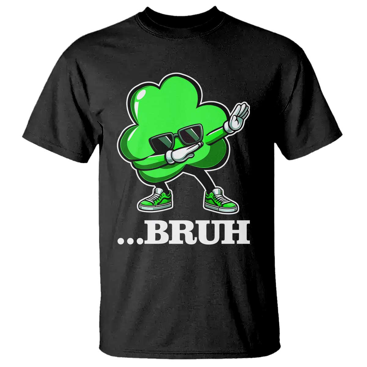Funny Dabbing Shamrock T Shirt Bruh St. Patrick's Day