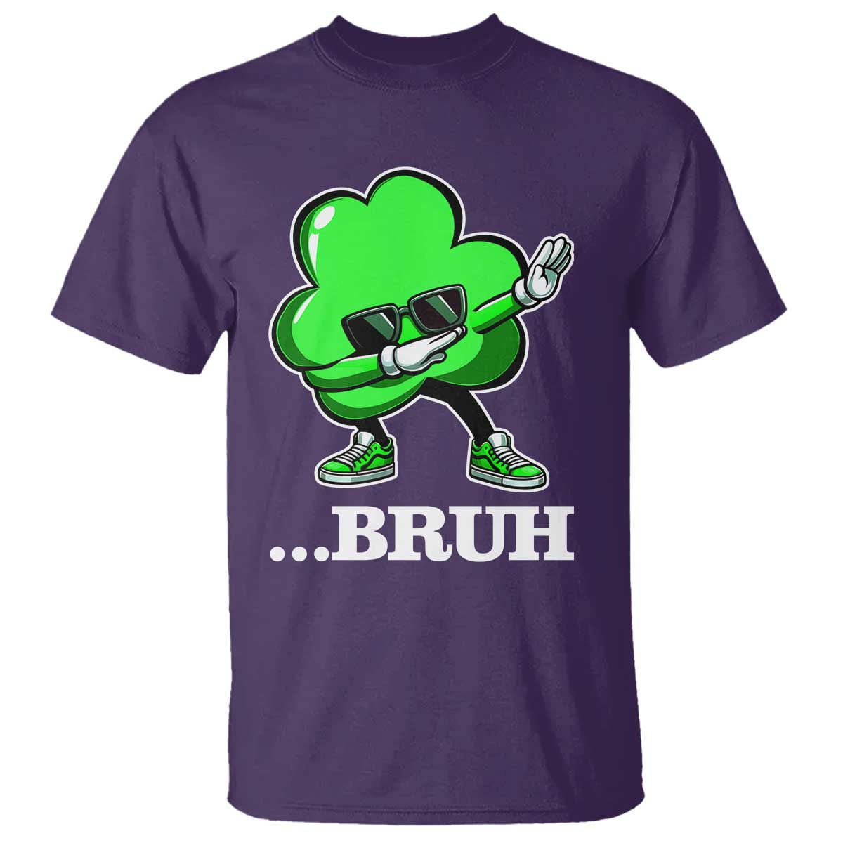 Funny Dabbing Shamrock T Shirt Bruh St. Patrick's Day