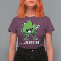 Funny Dabbing Shamrock T Shirt For Women Bruh St. Patrick's Day