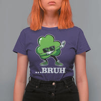 Funny Dabbing Shamrock T Shirt For Women Bruh St. Patrick's Day