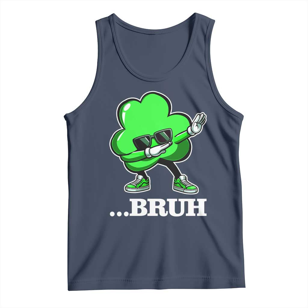 Funny Dabbing Shamrock Tank Top Bruh St. Patrick's Day