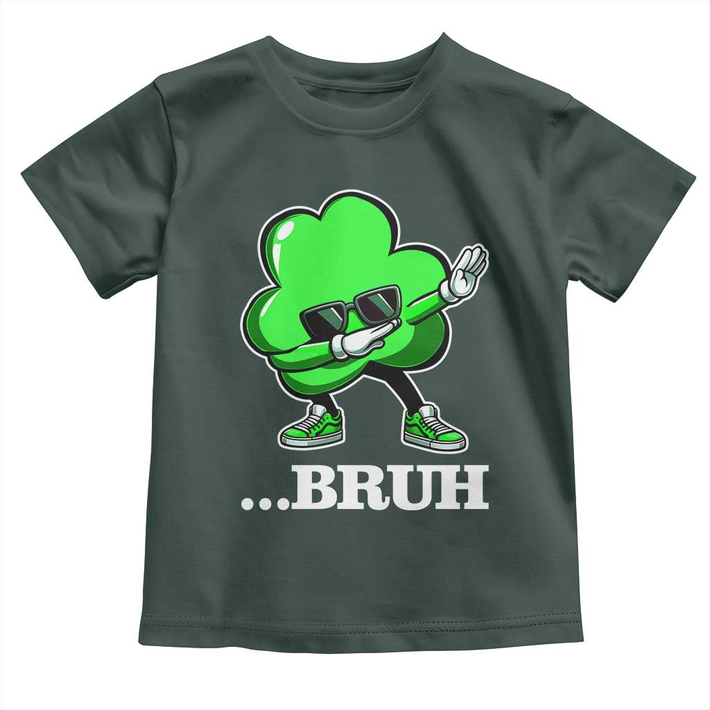 Funny Dabbing Shamrock Toddler T Shirt Bruh St. Patrick's Day