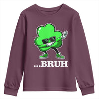 Funny Dabbing Shamrock Youth Sweatshirt Bruh St. Patrick's Day