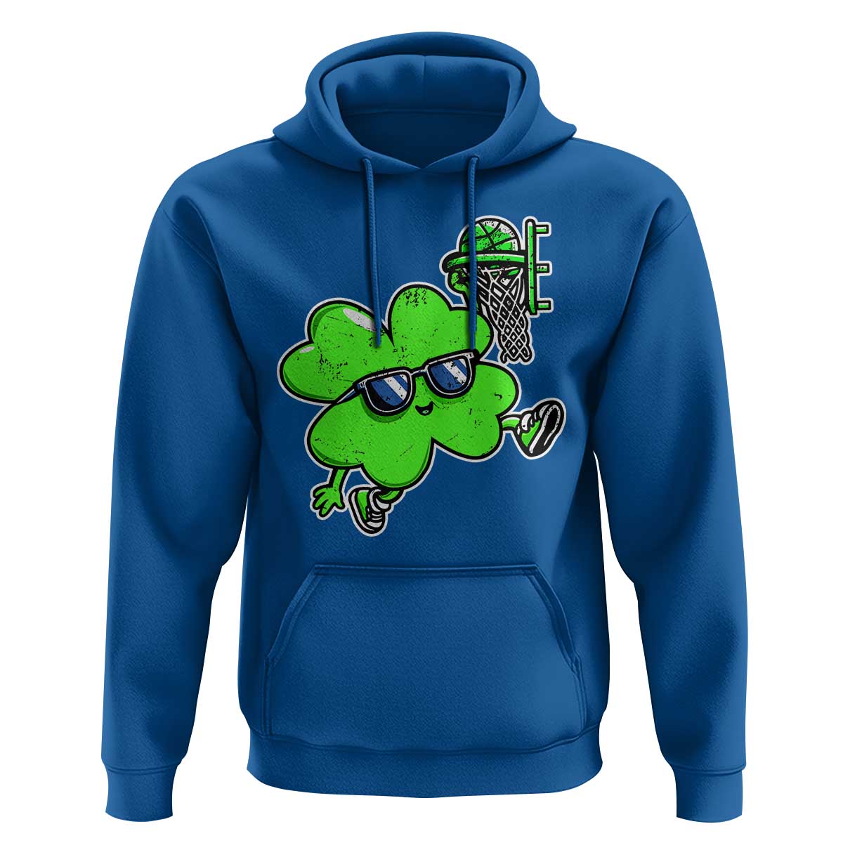 Funny Basketball Shamrock Hoodie Dunking Sports Player St. Patrick's Day