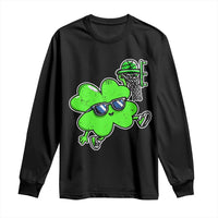 Funny Basketball Shamrock Long Sleeve Shirt Dunking Sports Player St. Patrick's Day