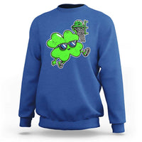 Funny Basketball Shamrock Sweatshirt Dunking Sports Player St. Patrick's Day