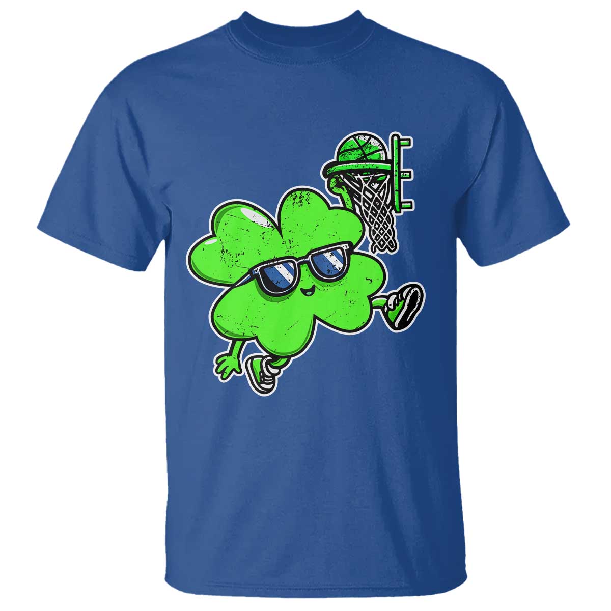 Funny Basketball Shamrock T Shirt Dunking Sports Player St. Patrick's Day