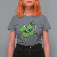 Funny Basketball Shamrock T Shirt For Women Dunking Sports Player St. Patrick's Day