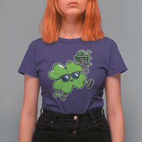 Funny Basketball Shamrock T Shirt For Women Dunking Sports Player St. Patrick's Day